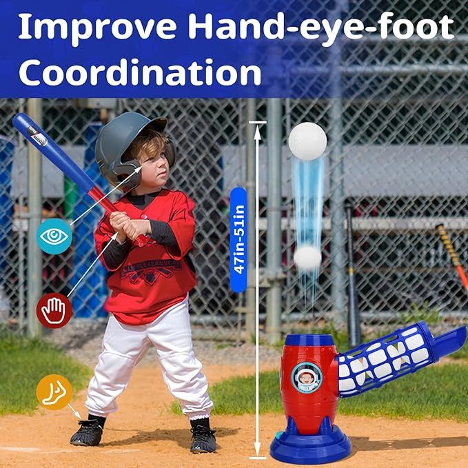 Remote Control Baseball Set – Pitching Toy for Kids (with Extendable Bat & 5 Balls)
