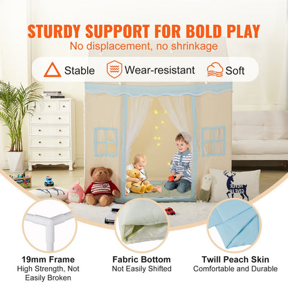 Cozy Indoor-Outdoor Playhouse for Toddlers with Lights & Mat