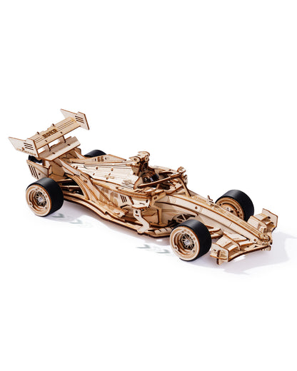3D Wooden Puzzle – Racing Car Model Kit with Mechanical Engine (1:18 Scale)