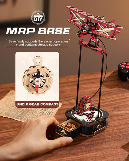 Gravity Swing Biplane – Self-Swinging 3D Wooden Puzzle (161 pcs)