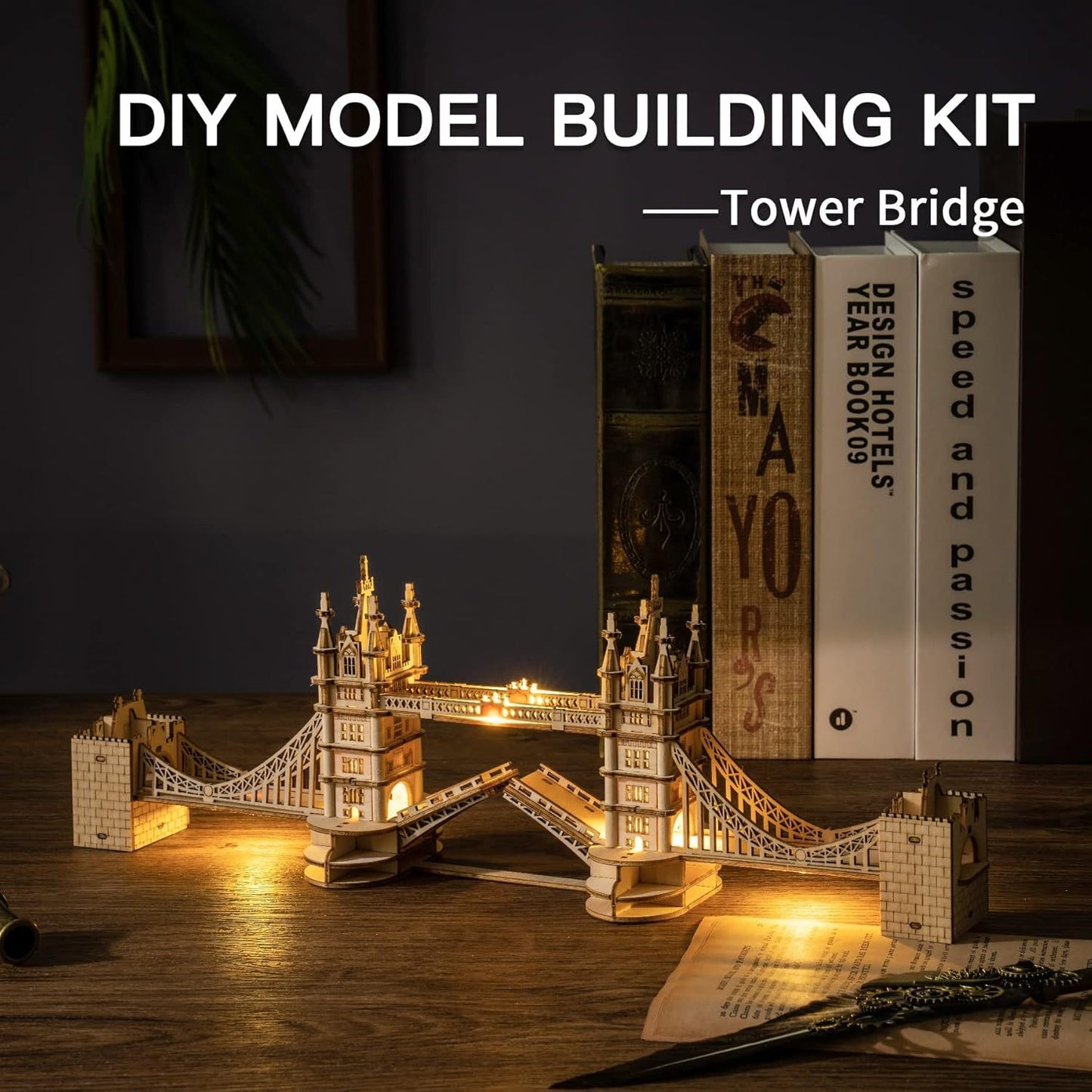 3D Wooden Puzzle – London Tower Bridge Model Kit (113 Pieces)