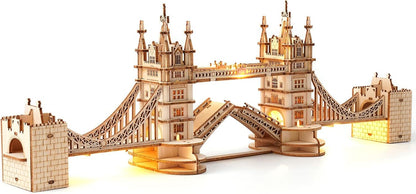 3D Wooden Puzzle – London Tower Bridge Model Kit (113 Pieces)