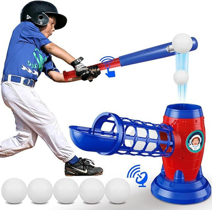 Remote Control Baseball Set – Pitching Toy for Kids (with Extendable Bat & 5 Balls)