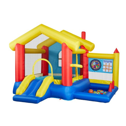 8-in-1 Inflatable Bounce House for Kids with Blower and Games – Backyard Jump Castle