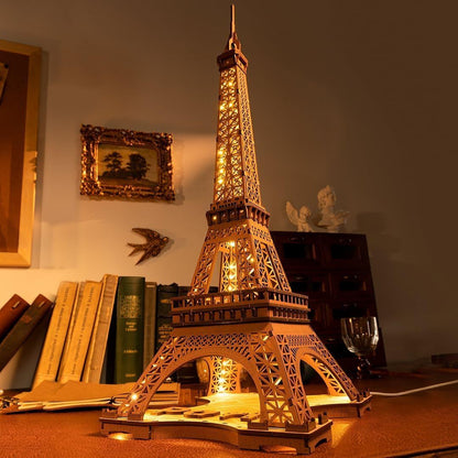 3D Wooden Puzzle – Night of the Eiffel Tower with LED Lights