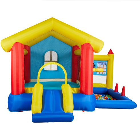 8-in-1 Inflatable Bounce House for Kids with Blower and Games – Backyard Jump Castle