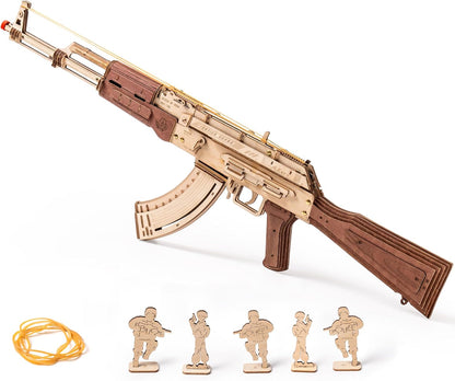 3D Wooden Puzzle – AK-47 Model Kit (Double Firing