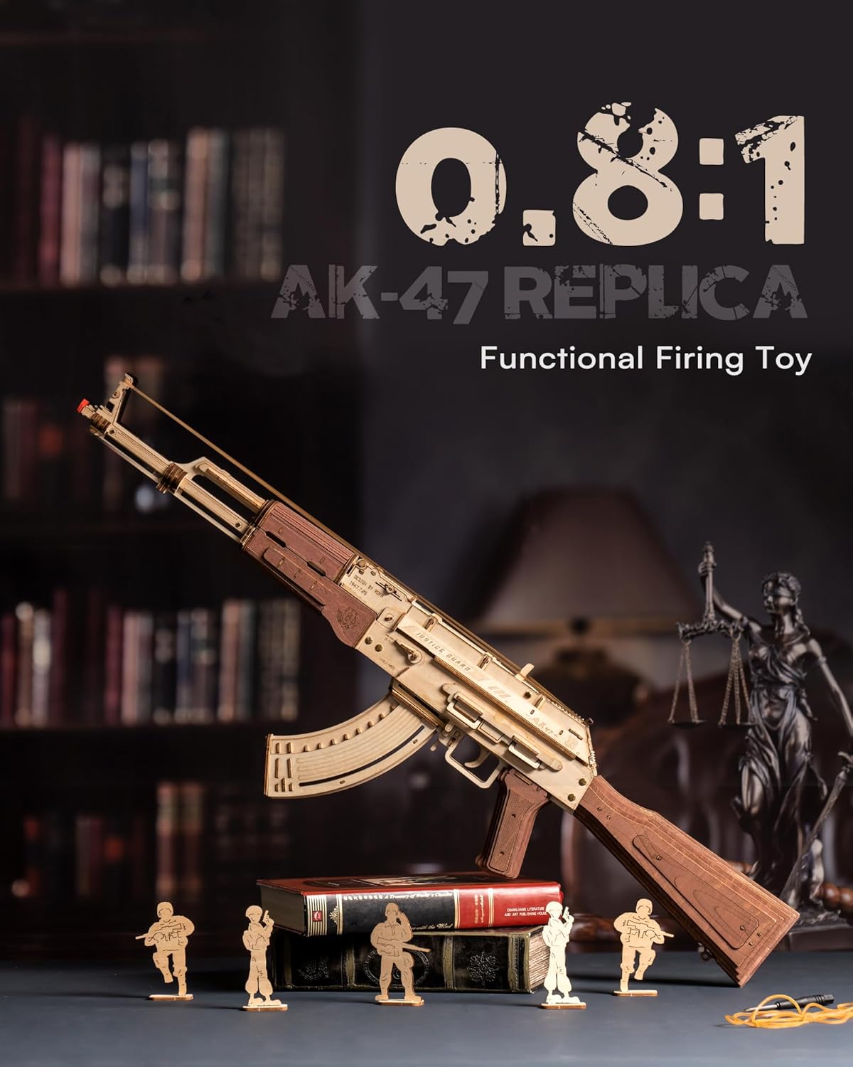 3D Wooden Puzzle – AK-47 Model Kit (Double Firing
