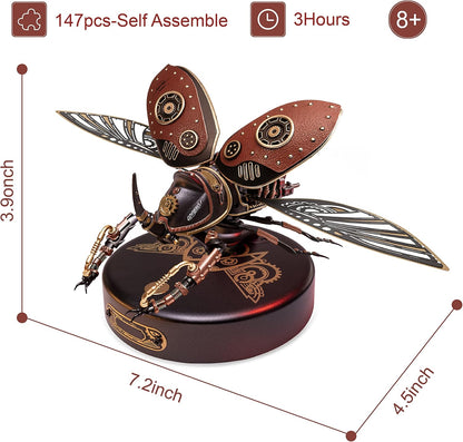 Rhinoceros Beetle DIY Mechanical Puzzle – Biopunk Insect Model Kit