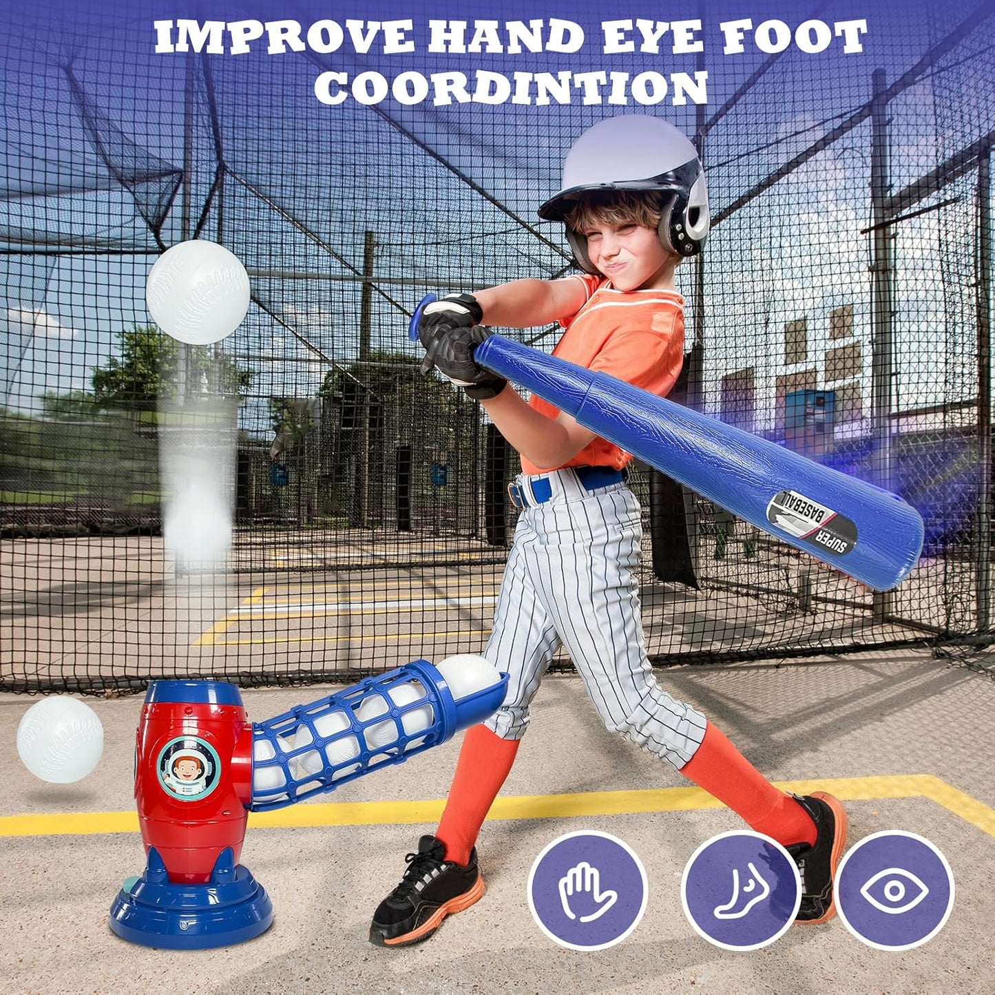 Remote Control Baseball Set – Pitching Toy for Kids (with Extendable Bat & 5 Balls)