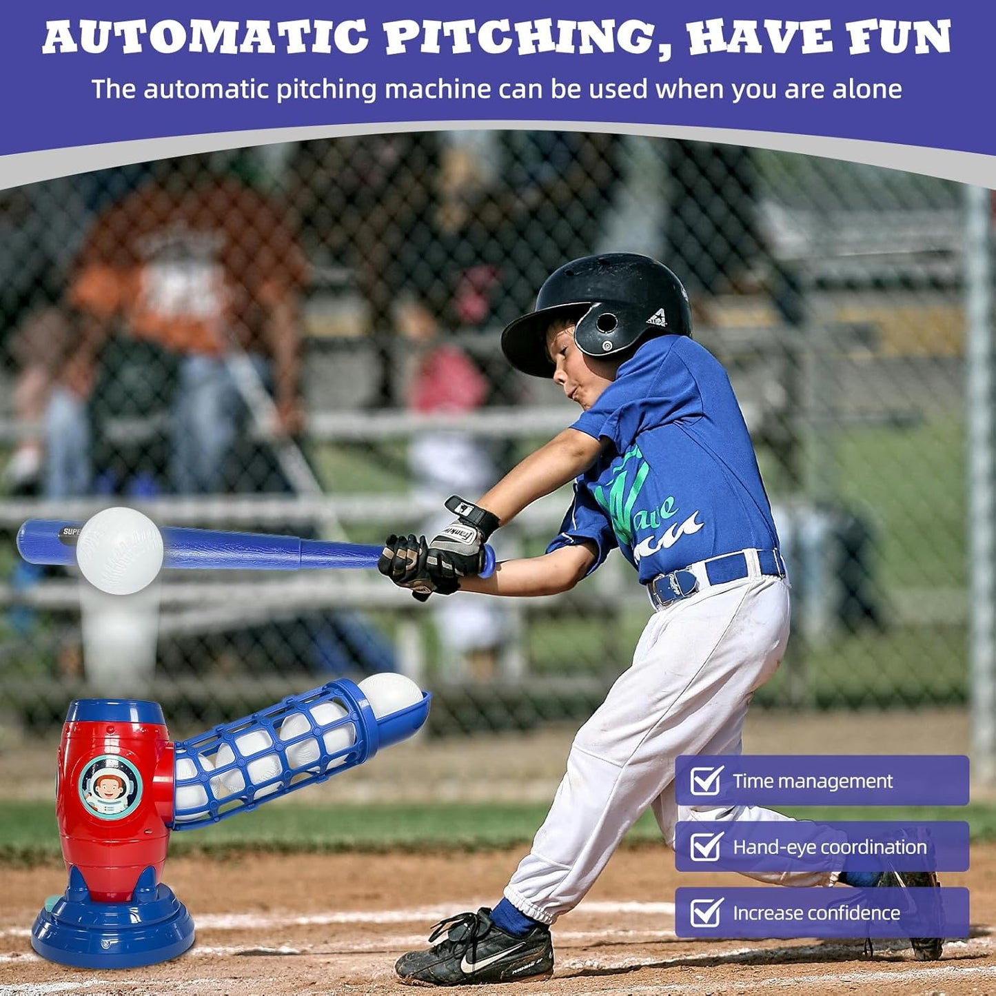Remote Control Baseball Set – Pitching Toy for Kids (with Extendable Bat & 5 Balls)