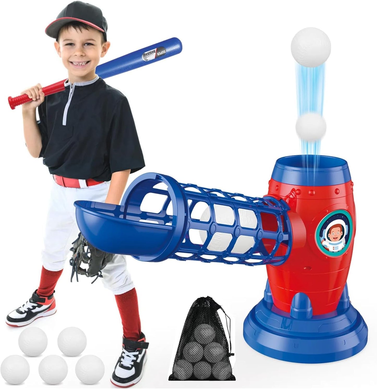 Remote Control Baseball Set – Pitching Toy for Kids (with Extendable Bat & 5 Balls)