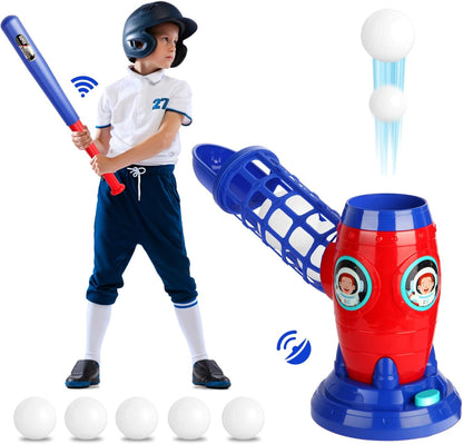 Remote Control Baseball Set – Pitching Toy for Kids (with Extendable Bat & 5 Balls)