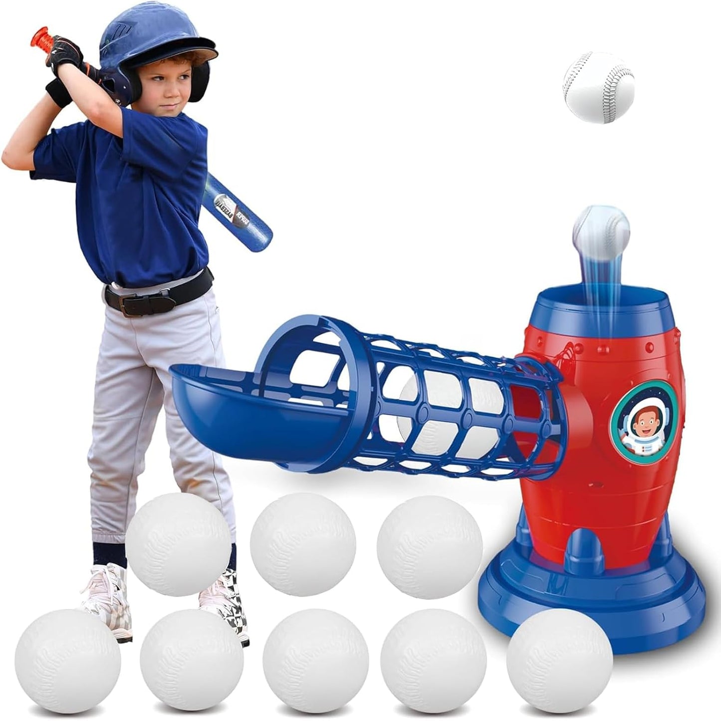 Remote Control Baseball Set – Pitching Toy for Kids (with Extendable Bat & 5 Balls)
