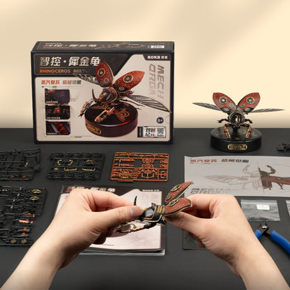 Rhinoceros Beetle DIY Mechanical Puzzle – Biopunk Insect Model Kit