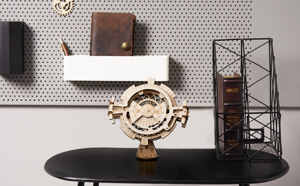 3D Wooden Puzzle Perpetual Desk Calendar – Mechanical Gear Model Kit LK201
