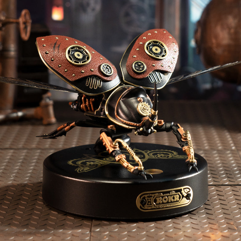 Rhinoceros Beetle DIY Mechanical Puzzle – Biopunk Insect Model Kit