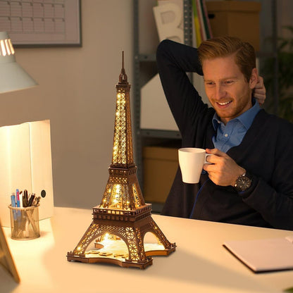 3D Wooden Puzzle – Night of the Eiffel Tower with LED Lights