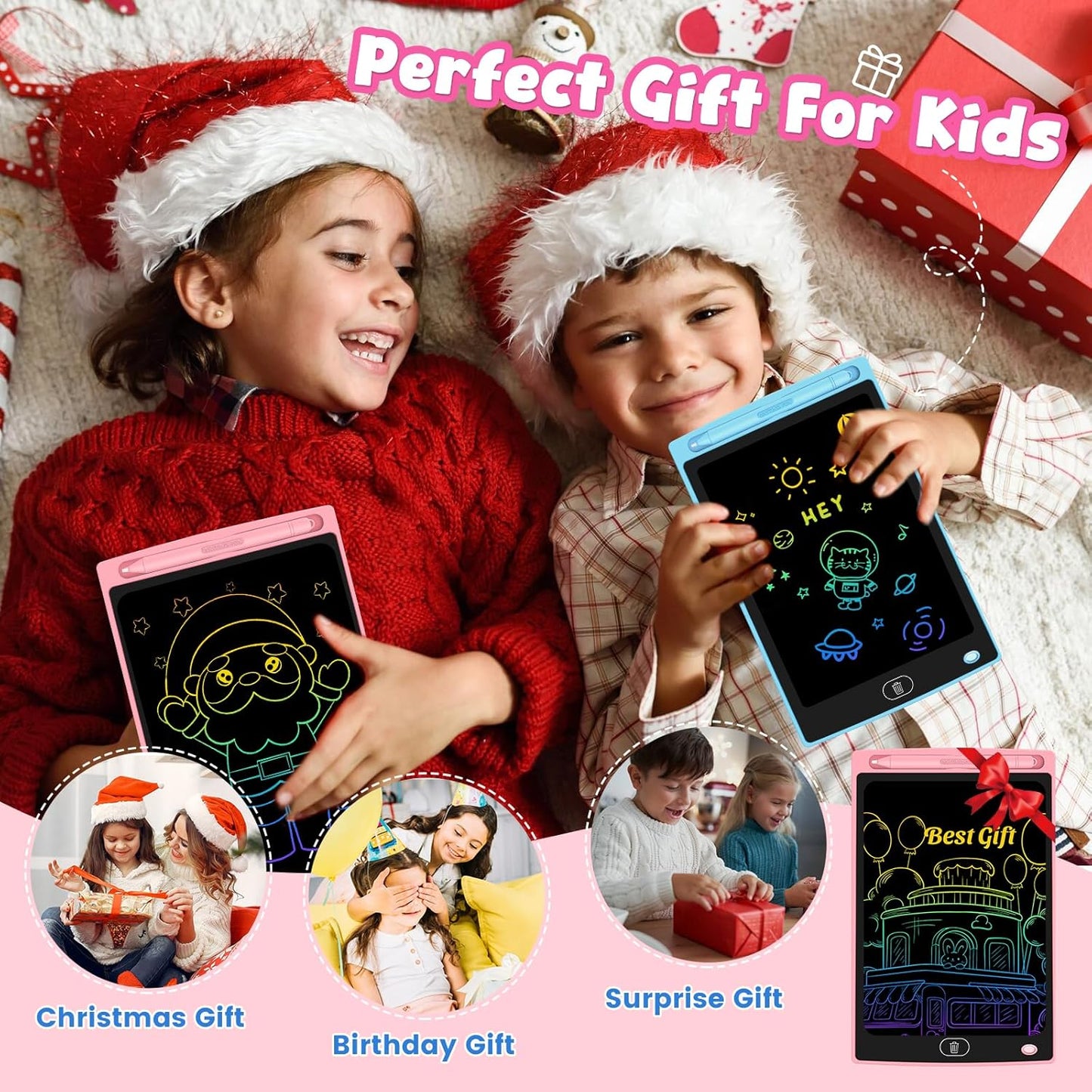 8.5-Inch LCD colorful Drawing Tablet For Kids. Reusable & Erasable