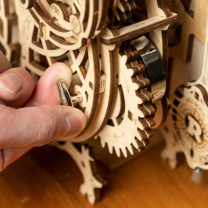 Retro Owl Mechanical Clock – 3D Wooden Puzzle with Timer