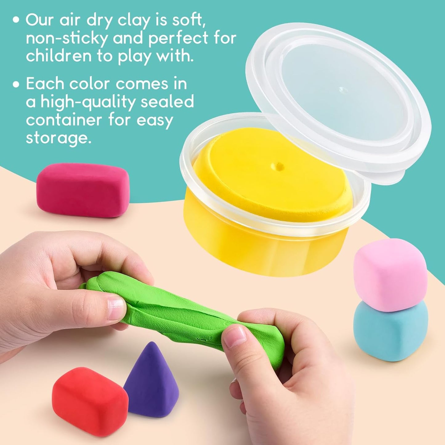 Air Dry Clay Vase Bouquet Craft Kit, 10 Pieces Modeling Clay Flower Art