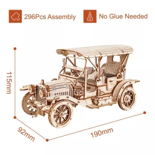 3D Wooden Puzzle – Vintage Car Model MC801 (1:15 Scale)