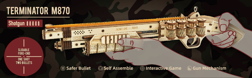 3D Wooden Puzzle – Remington M870 Shotgun Model (LQ501)