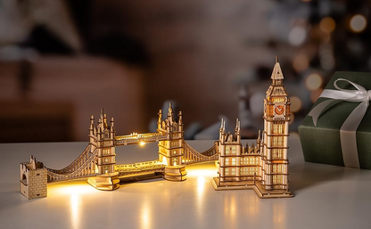 3D Wooden Puzzle – London Tower Bridge Model Kit (113 Pieces)