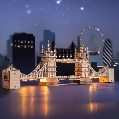 3D Wooden Puzzle – London Tower Bridge Model Kit (113 Pieces)