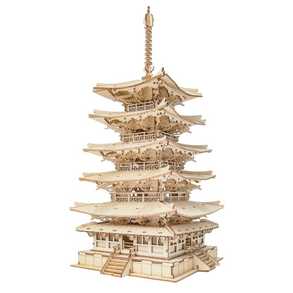 3D Wooden Puzzle – Pagoda Model Kit (275 Pieces)