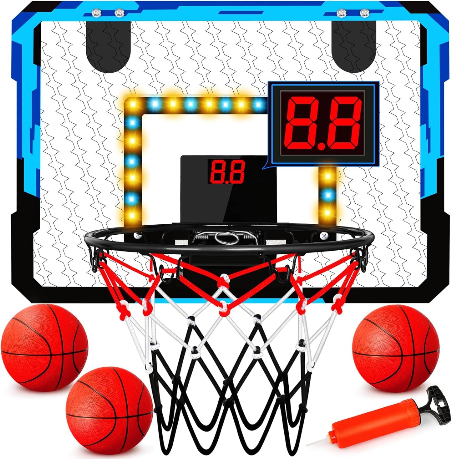 Basketball Hoop for Kids, Teens & Adults With LED Lights & Audio Scoreboard
