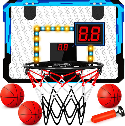 Basketball Hoop for Kids, Teens & Adults With LED Lights & Audio Scoreboard