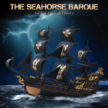 Seahorse Barque 3D Wooden Ship Puzzle – 603-Piece DIY Model Kit (1:100 Scale)