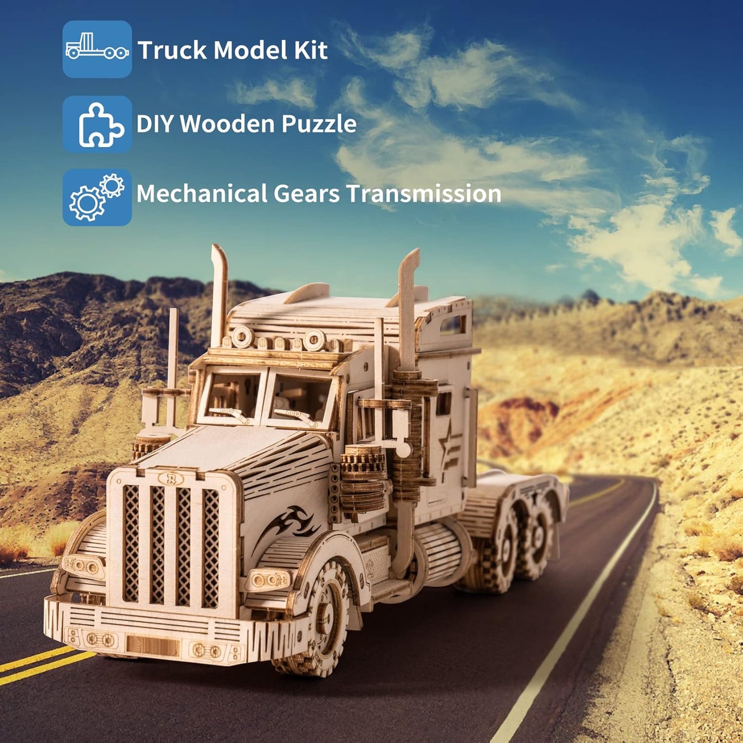 Heavy Truck 3D Wooden Puzzle Model Kit