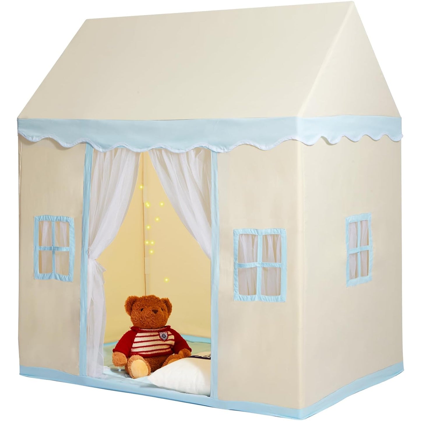 Cozy Indoor-Outdoor Playhouse for Toddlers with Lights & Mat